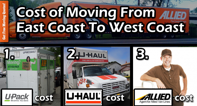 Cost of Moving From East Coast To West Coast